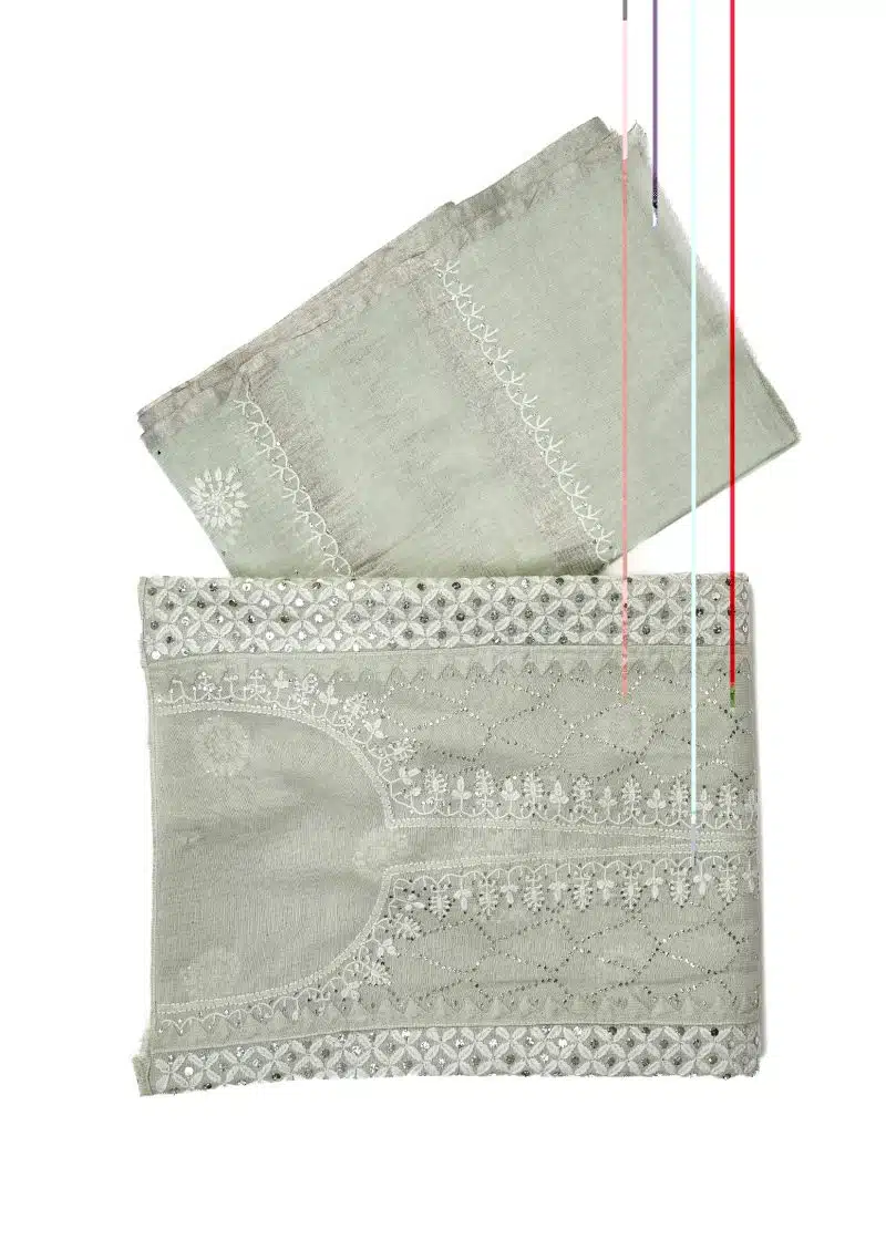 Maysarah Lucknowi | Sea Green | Semi stitched | Festival wear | Kurta Dupatta Style | 2 pc set - Image 2