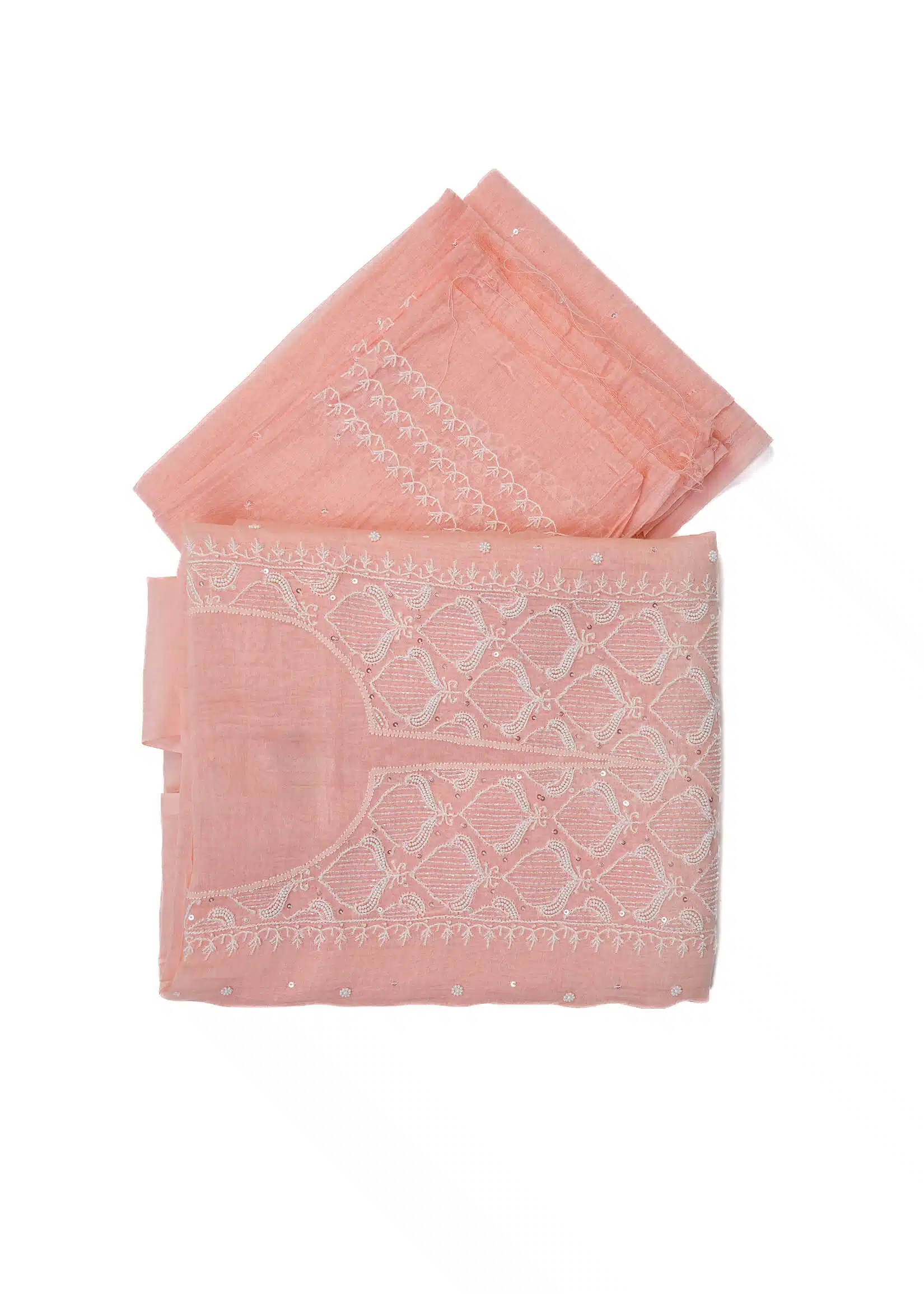 Maysarah Lucknowi | Peach Pink | Unstitched | Festival wear | Kurta Dupatta Style | 2 pc set