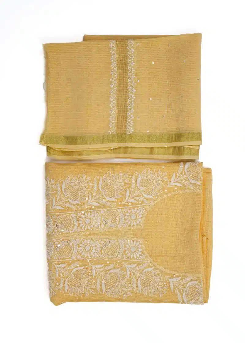 Maysarah Lucknowi | Yellow | Semi stitched | Festival wear | Kurta Dupatta Style | 2 pc set