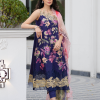 Asifa & Nabeel Lawn | Navy Blue | Unstitched | Party wear | Digital printed dupatta on polly silk | WHIMSICAL RRL-05 - Image 3