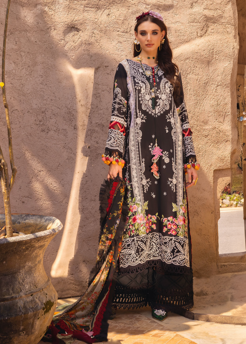 Annus Abrar Neroli Luxury Lawn | Turquoise | Unstitched | Party wear | Digitally Printed Chiffon dupatta | Riba 05