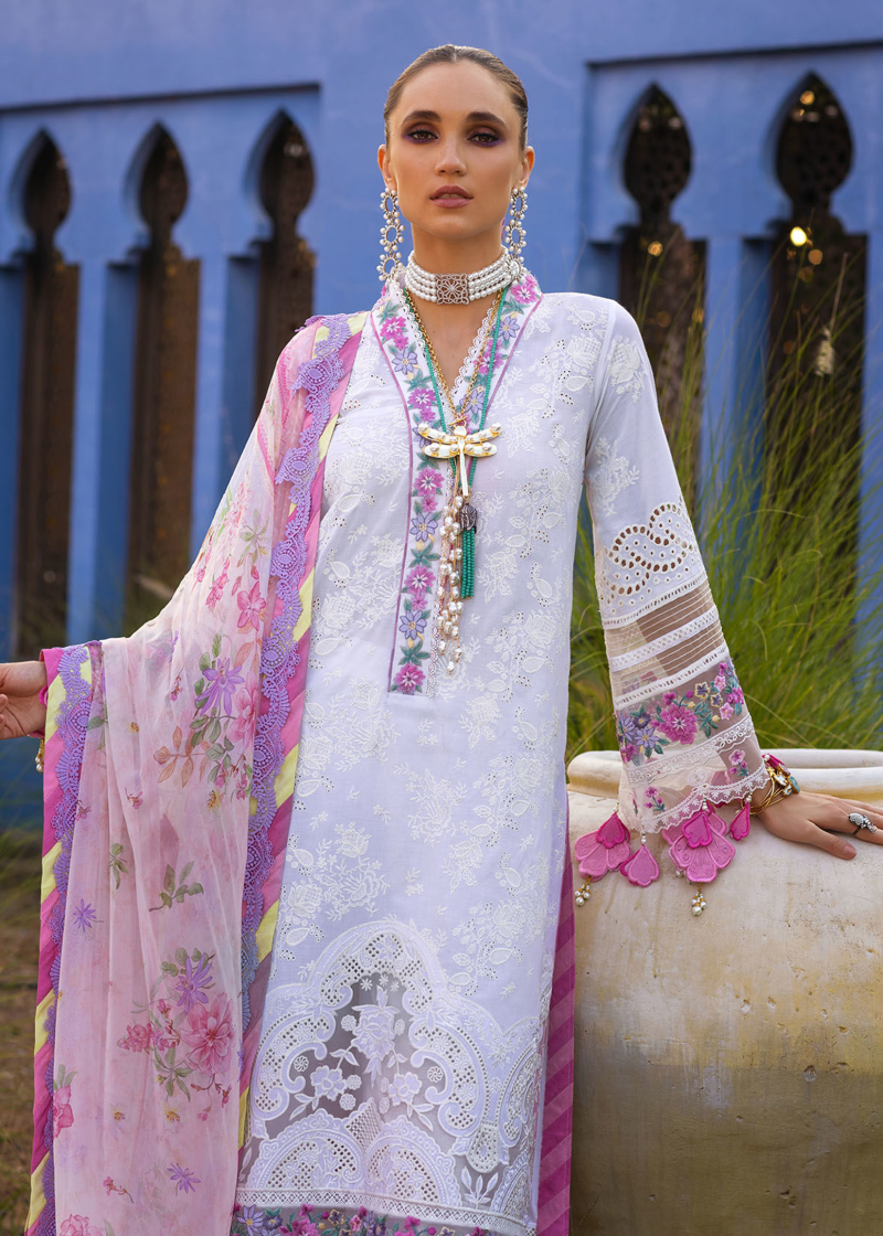 Annus Abrar Neroli Luxury Lawn | White | Unstitched | Party wear | Digitally Printed Chiffon dupatta | Sofi 02 - Image 2