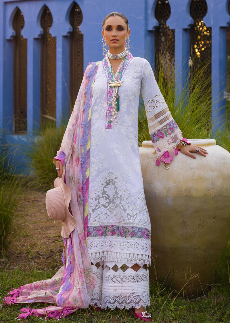Annus Abrar Neroli Luxury Lawn | White | Unstitched | Party wear | Digitally Printed Chiffon dupatta | Sofi 02 - Image 3