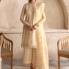 Afrozeh CASCADE Luxury Lawn | Yellow | Unstitched | Party wear | Organza embroidered Dupatta | Claire 668