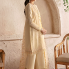 Afrozeh CASCADE Luxury Lawn | Yellow | Unstitched | Party wear | Organza embroidered Dupatta | Claire 668 - Image 4