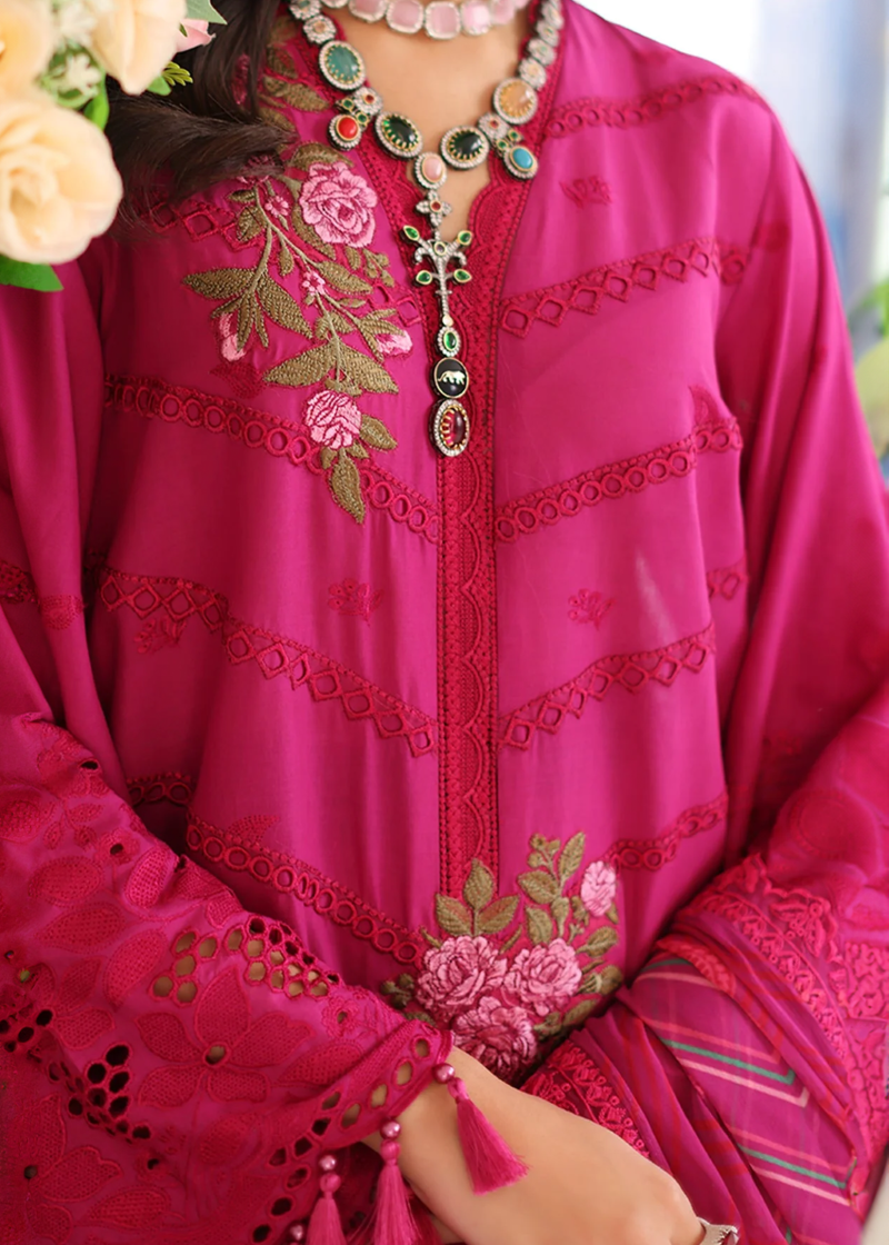 Charizma TABEER Lawn | Pink | Unstitched | Party wear | Printed Chiffon Dupatta | CT4-07 - Image 2