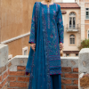 Gulaal Luxury Lawn | Dark Blue | Unstitched | Party wear | Chiffon Dupatta embroidered | FELICIA GL-LL-24V1-04