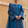 Gulaal Luxury Lawn | Dark Blue | Unstitched | Party wear | Chiffon Dupatta embroidered | FELICIA GL-LL-24V1-04 - Image 3
