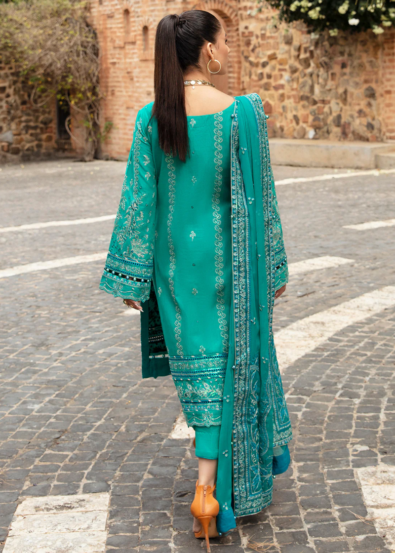 Gulaal Luxury Lawn | Pine Green | Unstitched | Party wear | Chiffon Dupatta embroidered | CIANA GL-LL-24V1-08 - Image 2