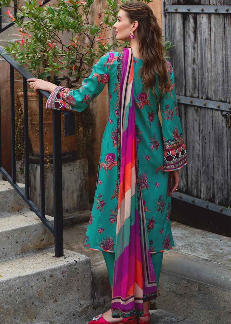 Gulaal Luxury Lawn | Mint Green | Unstitched | Party wear | Chiffon Dupatta embroidered | ALMERIA GL-L-24V2-01 - Image 2