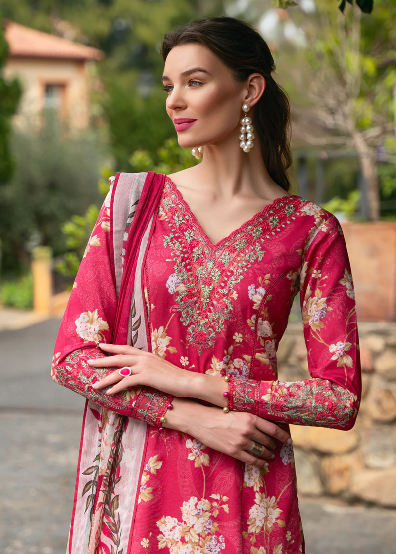 Gulaal Luxury Lawn | Salmon Pink | Unstitched | Party wear | Chiffon Dupatta embroidered | MARBELLA GL-L-24V2-06 - Image 3