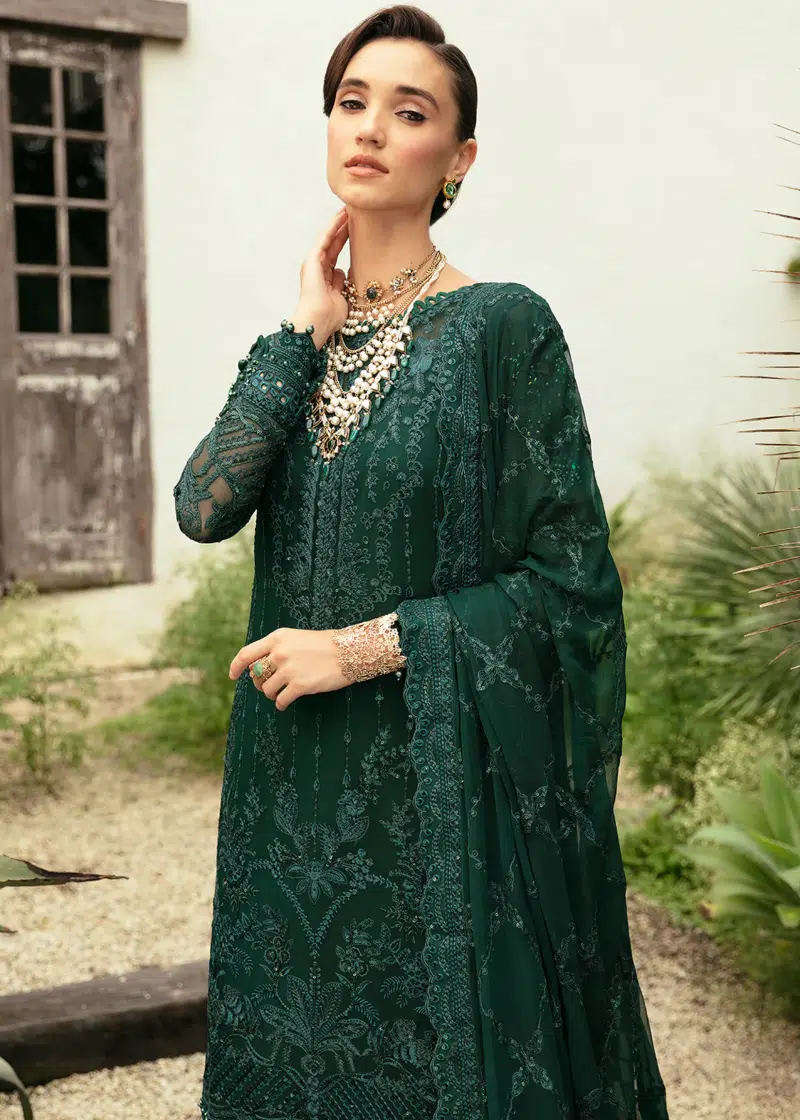 Gulaal Chiffon | Tea Green | Unstitched | Party wear | Chiffon Dupatta embroidered | CASSIA GL-EC-24V1-05 - Image 3