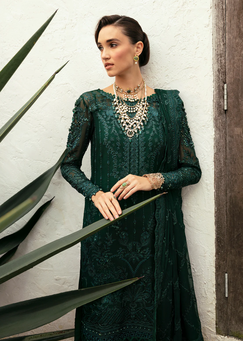 Gulaal Chiffon | Tea Green | Unstitched | Party wear | Chiffon Dupatta embroidered | CASSIA GL-EC-24V1-05 - Image 4