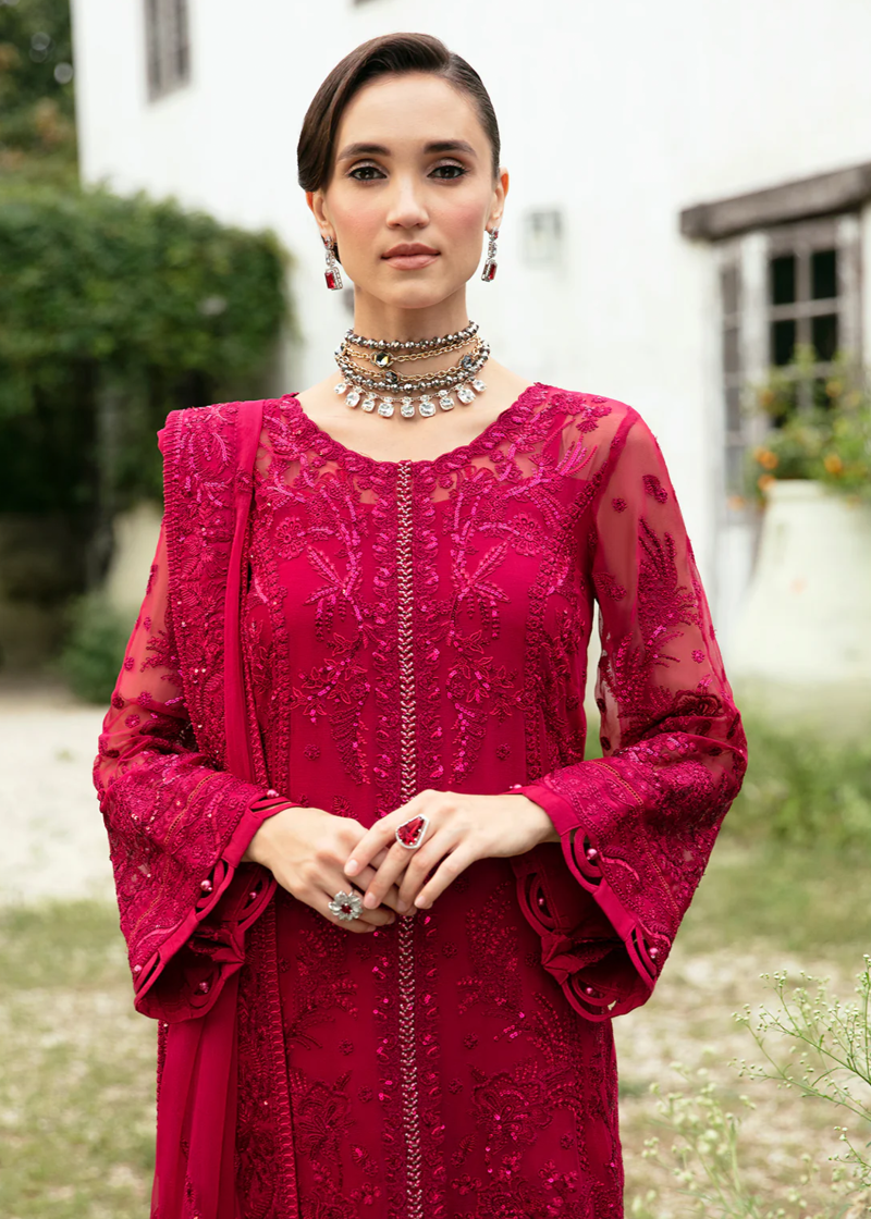 Gulaal Chiffon | Maroon | Unstitched | Party wear | Chiffon Dupatta embroidered | MYSARIA GL-EC-24V1-08 - Image 3