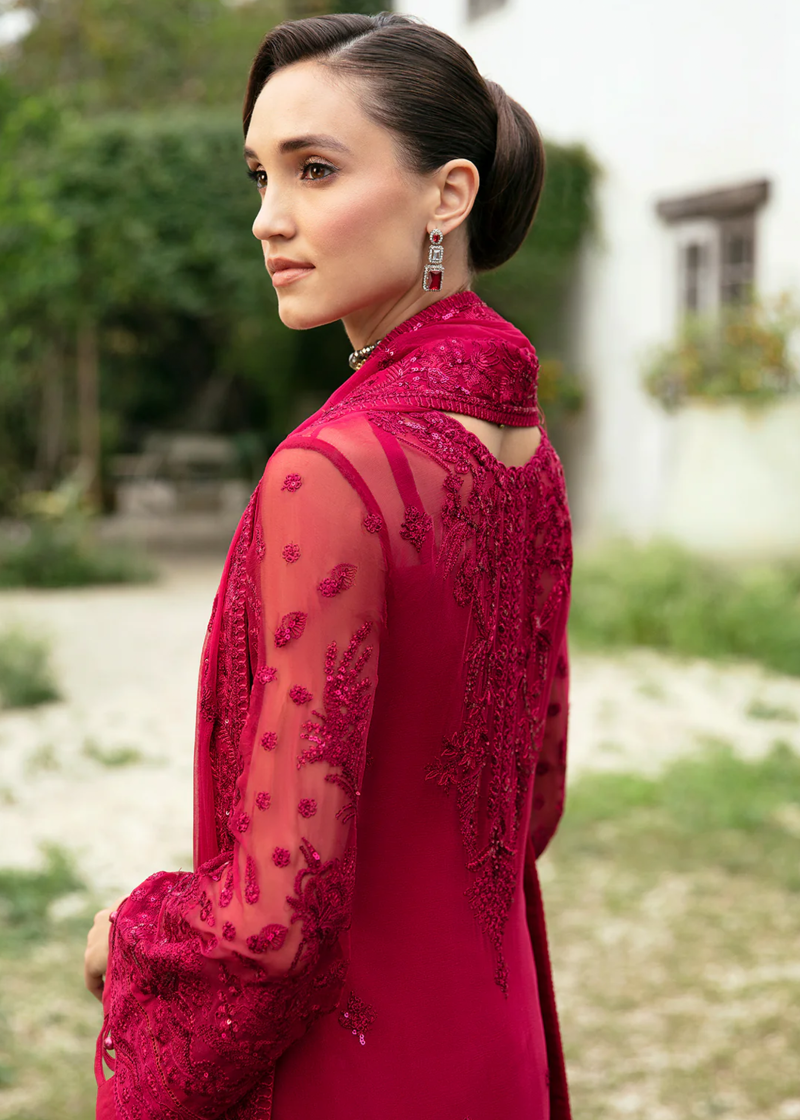 Gulaal Chiffon | Maroon | Unstitched | Party wear | Chiffon Dupatta embroidered | MYSARIA GL-EC-24V1-08 - Image 4