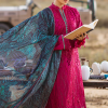 Mahiymaan Luxury Lawn | Magenta | Unstitched | Party wear | Digital printed silk dupatta | Regal Raspberry M-08 - Image 3