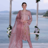 Noor By Saadia Noor Luxe Print Kari | Pearl Pink | Unstitched | Party Wear | Digital printed chiffon dupatta | D7A