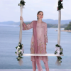 Noor By Saadia Noor Luxe Print Kari | Pearl Pink | Unstitched | Party Wear | Digital printed chiffon dupatta | D7A - Image 3