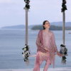 Noor By Saadia Noor Luxe Print Kari | Pearl Pink | Unstitched | Party Wear | Digital printed chiffon dupatta | D7A - Image 4