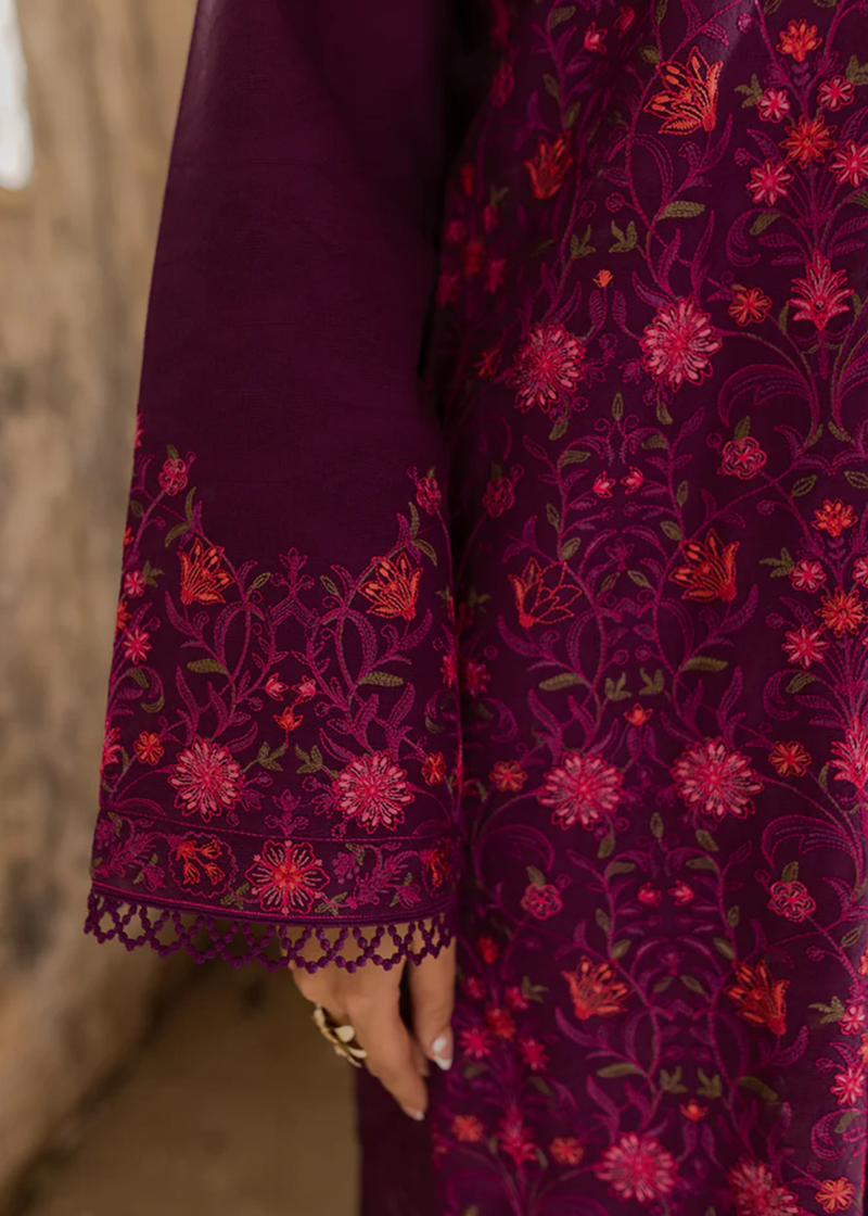 RajBari Lawn | Purple | Unstitched | Party wear | embroidered Fancy Dupatta | 1-B - Image 4