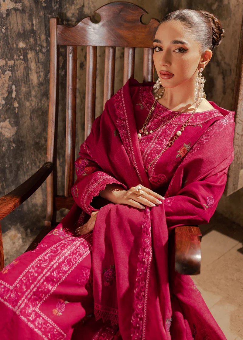 RajBari Lawn | Maroon | Unstitched | Party wear | embroidered Fancy Dupatta | 6-B - Image 4