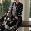 Republic Womens Wear Luxury Lawn | Black | Unstitched | Party wear | Printed silk dupatta | D2-A - Image 3