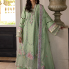 Republic Womens Wear Luxury Lawn | Sea Green | Unstitched | Party wear | Printed silk dupatta | D7-A