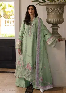 Republic Womens Wear Luxury Lawn | Sea Green | Unstitched | Party wear | Printed silk dupatta | D7-A