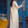 Sahane Sahakari Luxury Lawn | Yellow | Unstitched | Party wear | Cotton Net Dupatta | CT10003 Zaanat - Image 2