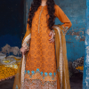 Sahane Sahakari Luxury Lawn | Mustard | Unstitched | Party wear | Cotton Net Dupatta | CT10002 Mashal - Image 4