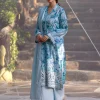 Image | Summer Essence '25 | Embroidered Printed Suit | Cotton | Blue | Stitched | 3 pc set.