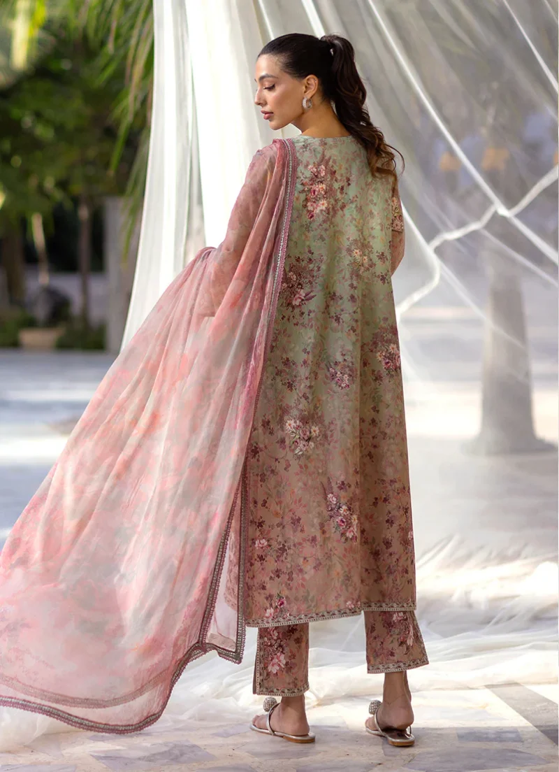 Image | Summer Essence '25 | Embroidered Printed Suit | Cotton | Mauve | Stitched | 3 pc set. - Image 2