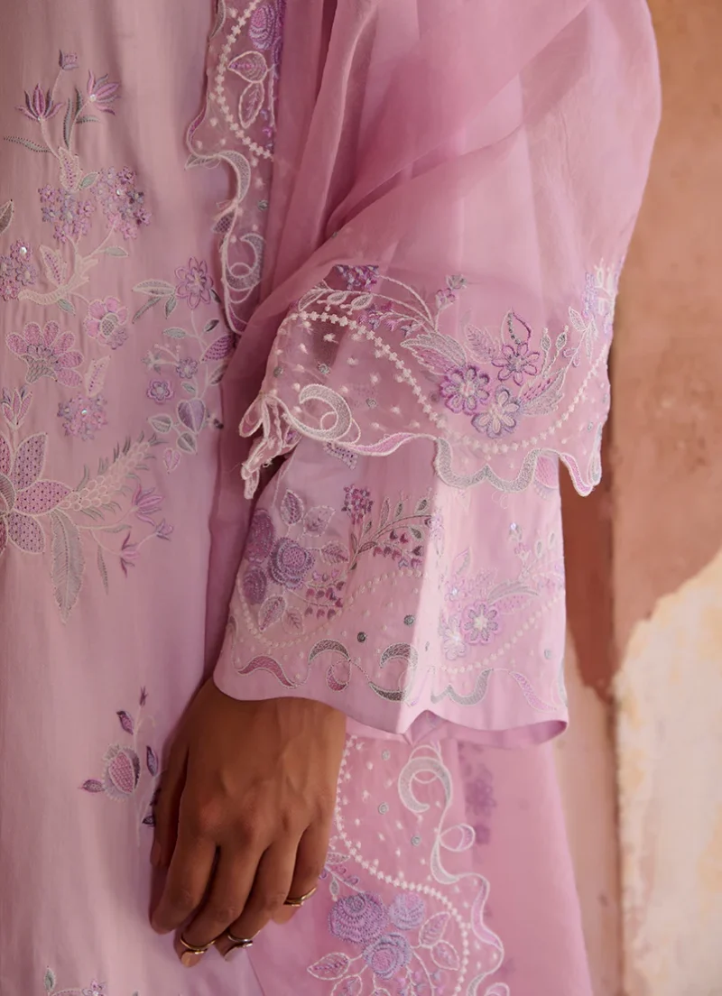 Image | Eid Collection ‘25 | Luxury Embroidered Suit | Blush Pink | Stitched | 3 pc set. - Image 3