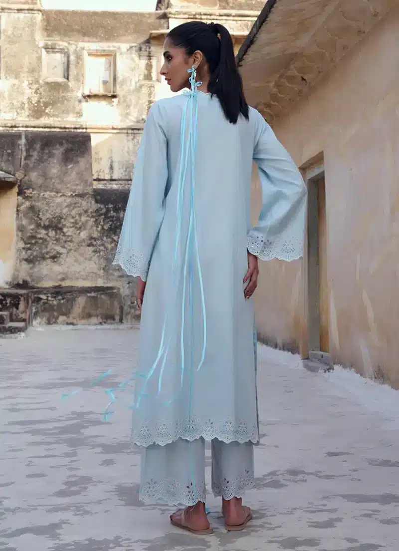 Image | Eid Collection ‘25 | Embroidered Co-ord Set | Blue | Stitched. - Image 2