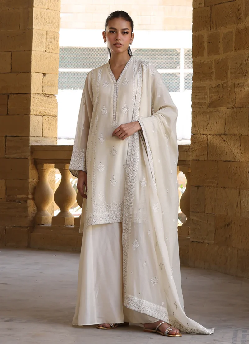 Image | Studio | Stitched | Embroidered Suit | Cotton | Kora | 3 pc set. - Image 4