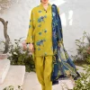 Maria B | M Basics | Lawn | Unstitched | Green / Blue | Feastive Wear | 702A | 3 pc set.