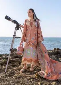 Crimson | Flow By Crimson Lawn 25 | Sunset | Unstitched | Festive wear | Under The Tuscan Love | D1 A | 3pc set.
