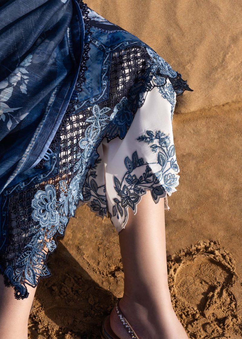 Crimson | Flow By Crimson Lawn 25 | Moonlight Blue | Unstitched | Festive wear | Under The Tuscan Love | D1 B | 3pc set. - Image 4