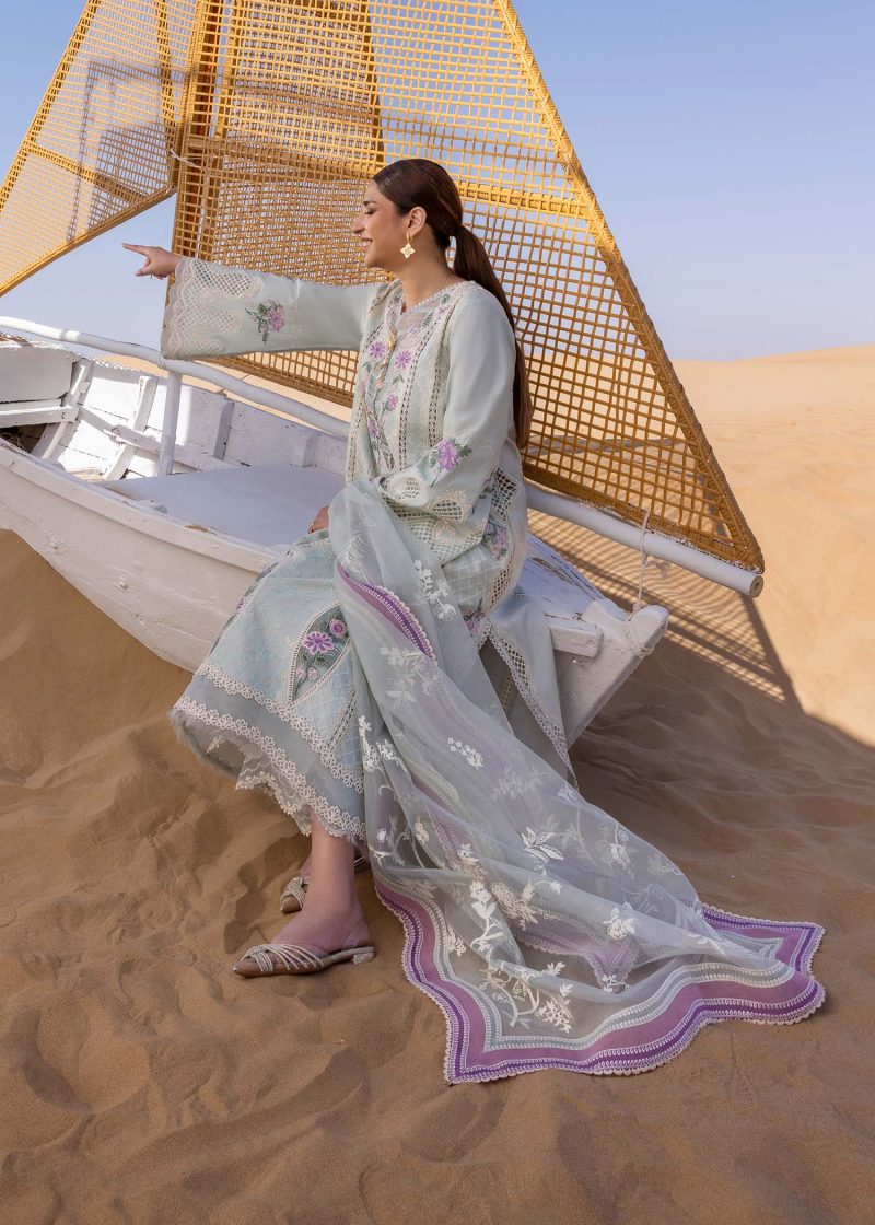 Crimson | Flow By Crimson Lawn 25 | Powder Blue | Unstitched | Festive wear | A Handmade Tale | D2 A | 3pc set. - Image 4