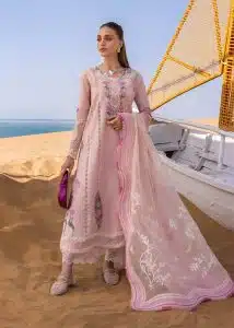 Crimson | Flow By Crimson Lawn 25 | Powder Pink | Unstitched | Festive wear | A Handmade Tale | D2 B | 3pc set.