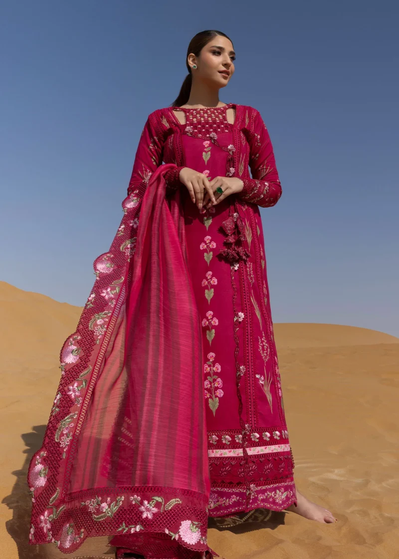 Crimson | Flow By Crimson Lawn 25 | Ruby | Unstitched | Festive wear | Once Upon A Flower | D9 A | 3pc set.