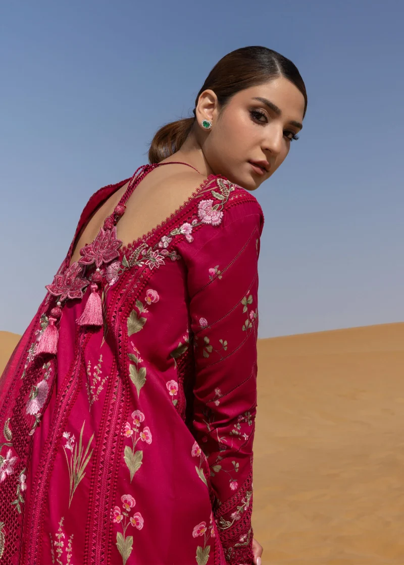 Crimson | Flow By Crimson Lawn 25 | Ruby | Unstitched | Festive wear | Once Upon A Flower | D9 A | 3pc set. - Image 3