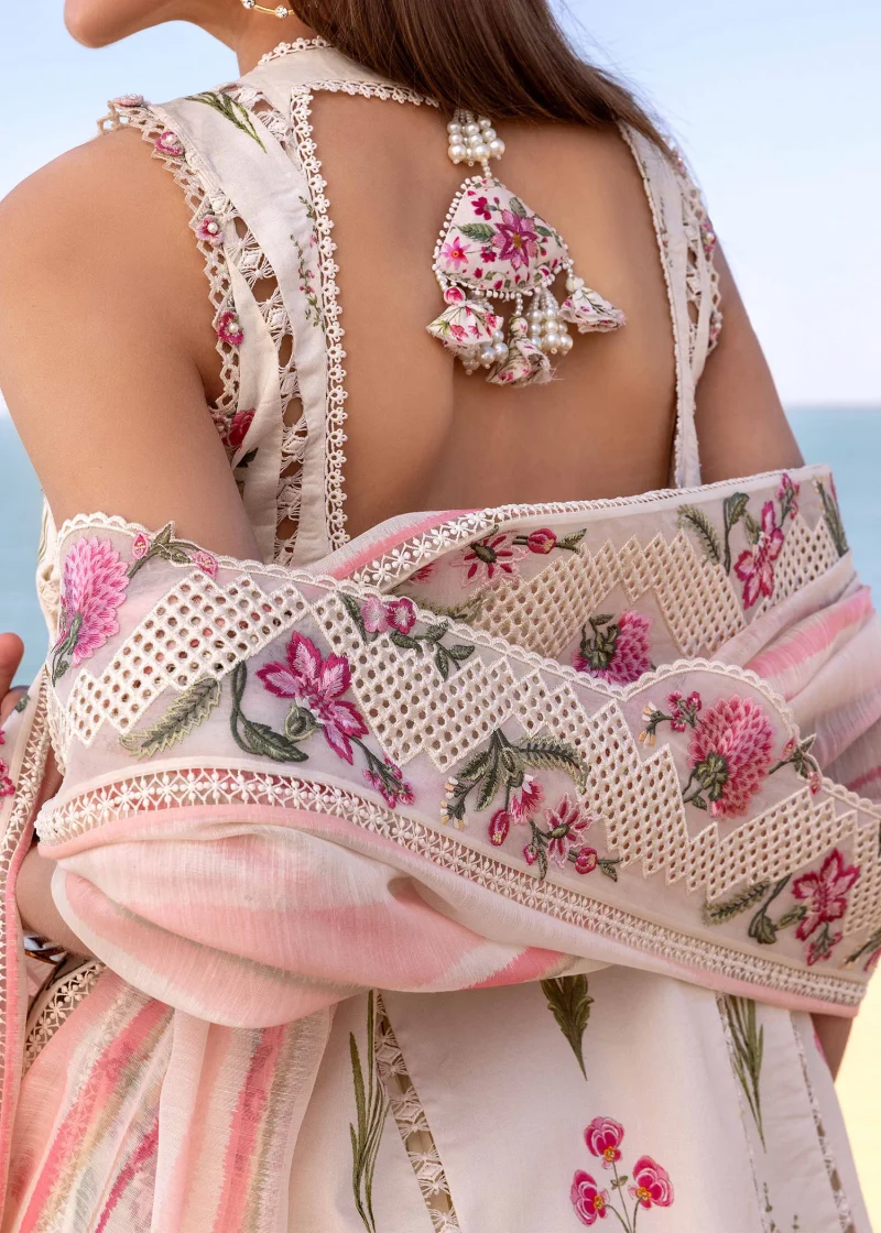Crimson | Flow By Crimson Lawn 25 | Cloud | Unstitched | Festive wear | Once Upon A Flower | D9 B | 3pc set. - Image 4