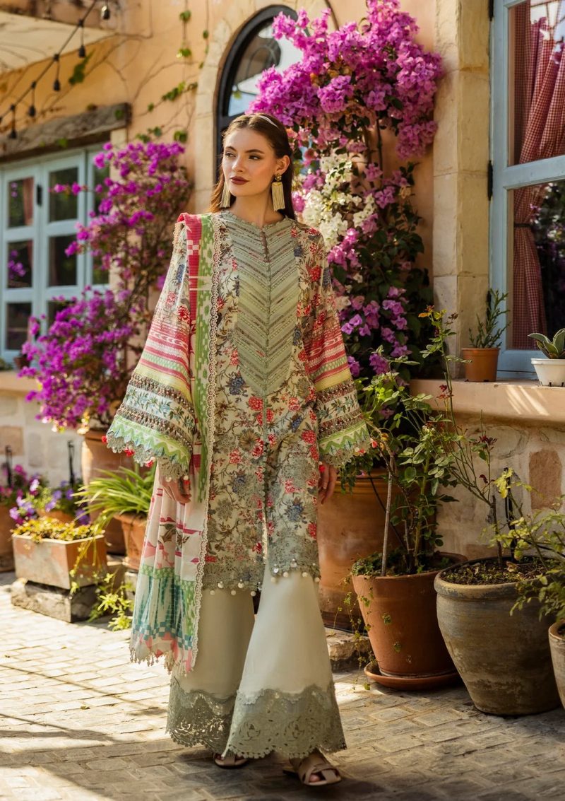 Elaf | Giardino | Ivory | Lawn | Unstitched | Print Chikankari Colloction '25 | 3 pc set - Image 2