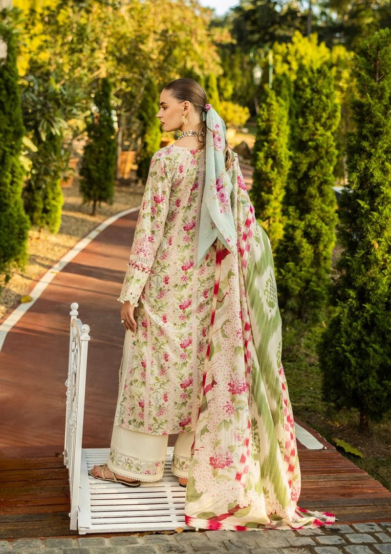 Elaf | Sweet greens | Off White | Lawn | Unstitched | Print Chikankari Colloction '25 | 3 pc set - Image 2