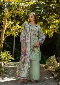 Elaf | Floreale | Mint Green | Lawn | Unstitched | Print Chikankari Colloction ’25 | 3 pc set