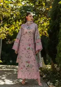 Elaf | Princess Rose | Pink | Lawn | Unstitched | Print Chikankari Colloction ’25 | 3 pc set
