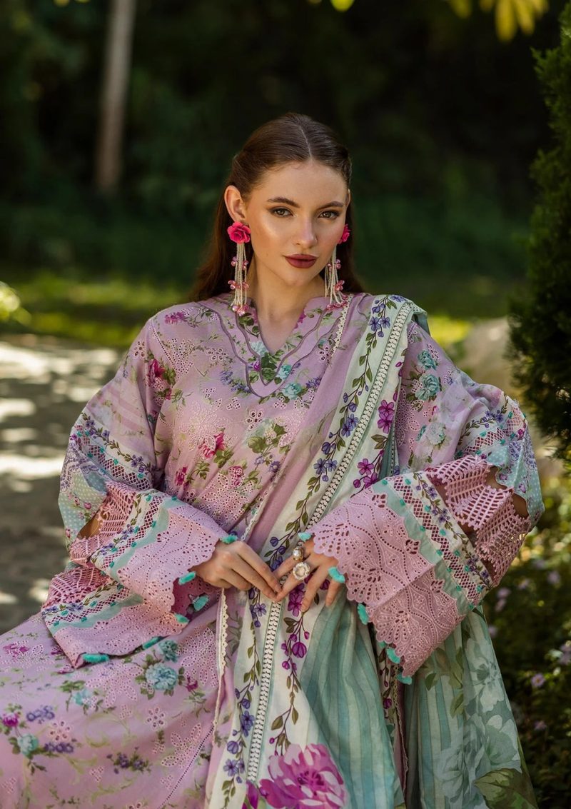 Elaf | Princess Rose | Pink | Lawn | Unstitched | Print Chikankari Colloction '25 | 3 pc set - Image 3