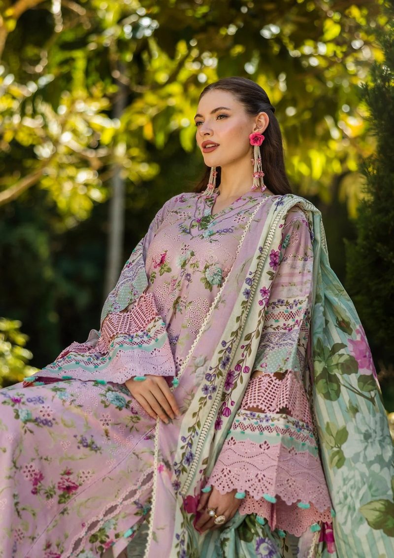 Elaf | Princess Rose | Pink | Lawn | Unstitched | Print Chikankari Colloction '25 | 3 pc set - Image 5