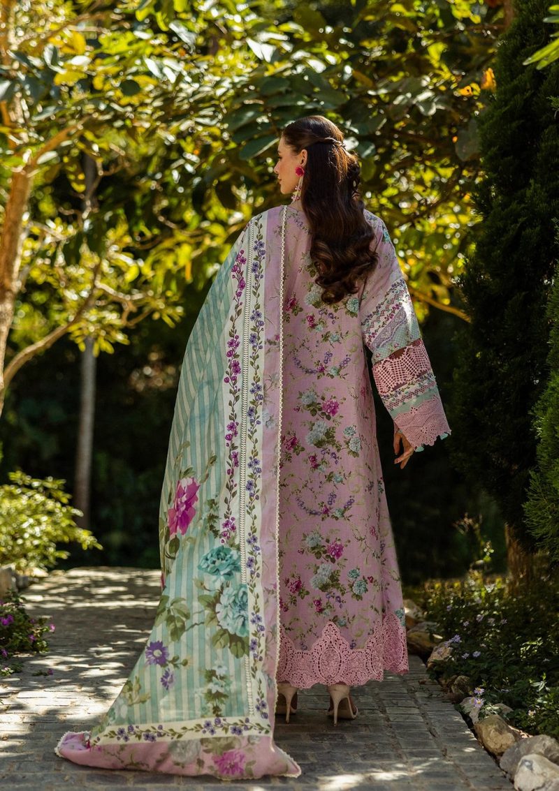 Elaf | Princess Rose | Pink | Lawn | Unstitched | Print Chikankari Colloction '25 | 3 pc set - Image 6